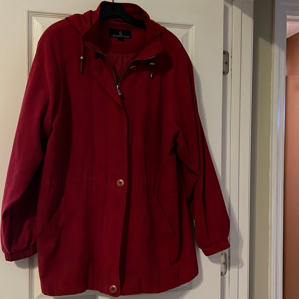 Ladies Red All weather coat/London Fog